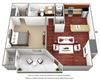 1 Bedroom 1 Bathroom Floor Plan C 1 Bedroom 1 Bathroom Floor Plan C at The Glen, Texas, 75067